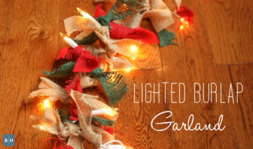 Lighted Burlap Garland